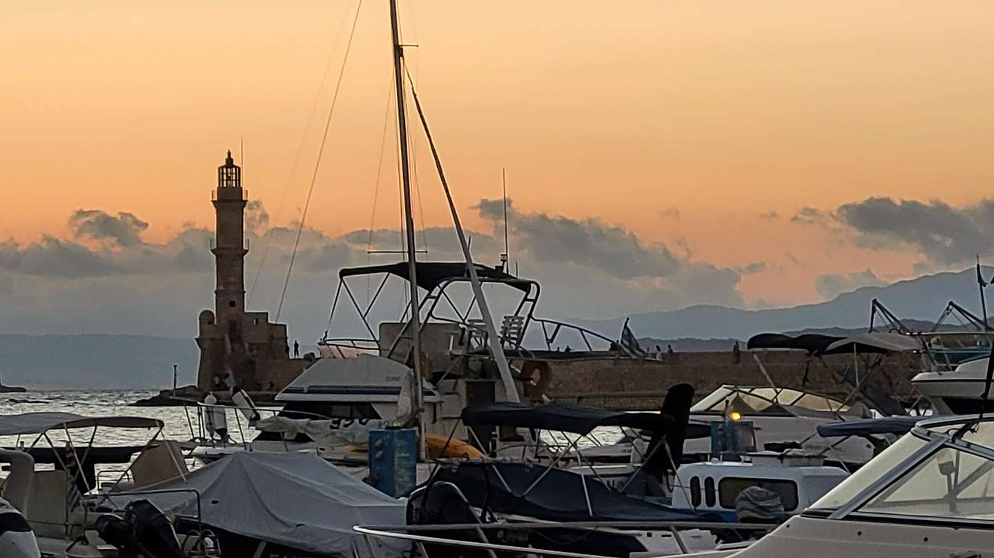 Sunset over Chania's Venetian Horbor